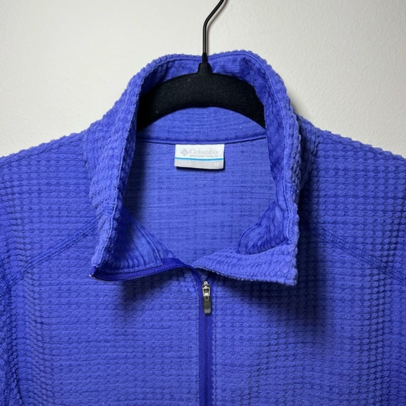 Columbia Womens Crestone Ridge Quarter Zip Pullover Shirt Purple Textured Medium - Picture 3 of 10